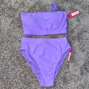 Purple high waisted bathing suit